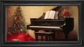 Vintage Winter Christmas Greeting Card | Black Frame TV Art | Art Screensaver for TV 2 Hrs