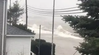 Houghs Neck Quincy MA flooding 3/2/2018 - video from my living room Winter Storm Riley