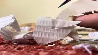 ASMR Cutting Pizza Box with Scissors 🍕✂️ | Satisfying Cardboard Sounds