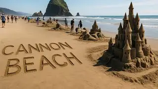 61st annual Cannon Beach Sandcastle competition 2025 #oregon #cannonbeach #haystackrock #sandcastle