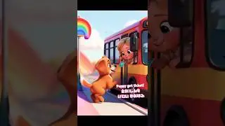 Wheels On The Bus With Animals | Animal Song #kids #shorts #shortsfeed #kidscartoon