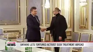 Ukraine frees tortured activist as president returns to work