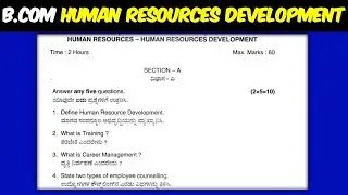 B.Com 5th sem Human Resources Development  question paper 2024 #mangaloreuniversity #exampaper