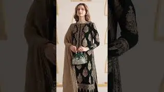 Jazmine Embroidered Unstitched 3 Pieces Velvet Formal VF-2009 Green Luxury Collection
