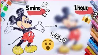 IMPROVE YOUR OIL PASTELS DRAWING RIGHT NOW| Drawing mickey mouse step by step tutorial|