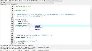 Linguaggio C -  Array di strutture e puntatori