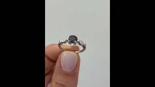 Silver Ring Set, Alexandrite Engagement Promise Ring, Vintage Art Deco Jewelry, Christmas Gift for H