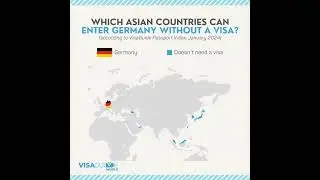 Which Asian Countries can enter Germany without a VISA? #map #germany #asia #visa #youtubeshorts