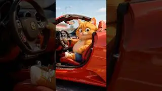 Girly orange cat #aianimation #orangecat