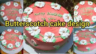 Butterscotch cake design🎂Part -2 | Simple decoration✨️ | HomeBaked👩&zwj;🍳 | Birthday Cake 🎊
