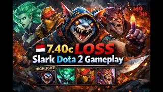 🇮🇩 7.40c LOSS Slark Dota 2 Gameplay. Slark (Highlight), Death Prophet, Bounty Hunter, Slark, Lion