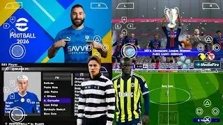 eFootball PES 2026 PPSSPP Android Offline Full Update UCL & League Kits 25/26 Season 4k Graphics