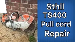 How to replace the pull cord on a Sthil TS400 Disc Cutter   #smallenginenation