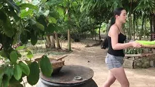 Hot Girl cooking | Fried frog with melon | Ếch Vồ Hoa Mướp | Beautiful girl cooking