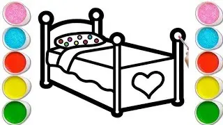 Hi How to Draw a Bed with Glitter Colors for Children ?