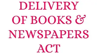 TNPSC LIBRARY EXAMINATION-2023/Delivery of Books & Newspapers Act/Unit-1