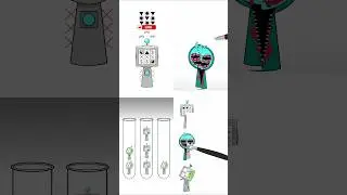 Sprunki OC Casi and Zip Phase Transformation COMPARISON✨(Incredibox Animation) #art #meme #shorts