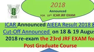 Icar result announced for Jrf re-exam 2018