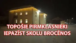 Topošie pirmklasnieki iepazīst skolu Brocēnos