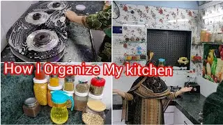 How I Organize My Small Kitchen😱| Big Ideas | Smart Storage Hack 🔥| my kitchen tour full vlog #vlog