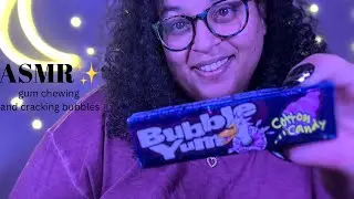ASMR ~ Gum Chewing and Cracking Bubbles🫧