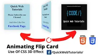 How To Create a 3d Flip Card. Flip Effect On Hover. only 