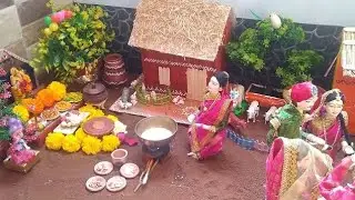Navratri golu| Miniature Durga puja|Durga visorjan|Navratri celebration|Miniature cooking|#navratri