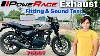 Powerage Exhaust For Hunter 350 | Heavy Bass Sound | Price , Fitting , Sound Test