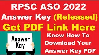 RPSC ASO 2022 Answer Key (Released) - Check & Download RPSC ASO 2022 Answer Key PDF Here