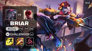 Briar vs Lee Sin Jungle - KR Challenger - Patch 14.4 Season 14