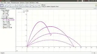 Tiro parabólico con Geogebra