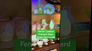 Fenton Custard Satin Uranium Glass Santa Fairy Lamp | 2025-07-11