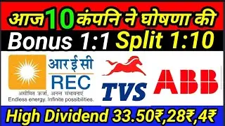 REC LTD, TVS MOTOR COMPANY LTD, ABB INDIA LTD, IRFC LTD, DIC INDIA LTD, WITH 10 STOCKS DECLARE HIGH