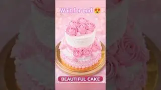 So Beautiful Pink Rose Cake 😍 | Two Tier Cake Design 🔥#Shorts
