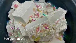 PJ Gym Chalk w/ Glitter Flakes 🤍✨🤍 | ASMR | Fresh Blocks | Oddly Satisfying