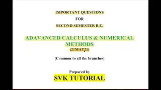 VERY VERY IMPORTANT TOPICS OF ENGINEERING MATHEMATICS-2|21MAT21|AUTONOMOUS ENGINEERING|SVK TUTORIALS