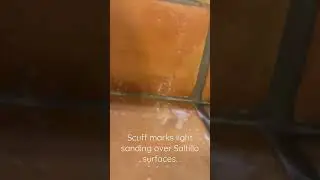 How to remove scuff marks over Saltillo tile surfaces. #youtubeshort #stonerestoration #stonework