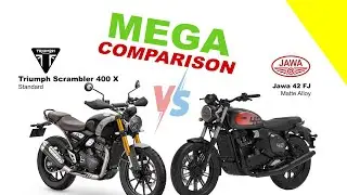 Triumph Scrambler 400 X против Jawa 42 FJ @bikeinfo-199 #автомобиль #сравнениевелосипедов