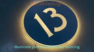 Custom Round Lighted Address Sign  Any Size, Font, Color  Illuminated House Plaque for Curb Appeal