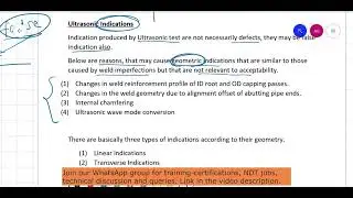 API 1104 Ultrasonic testing Indication classification & acceptance criteria Part 1