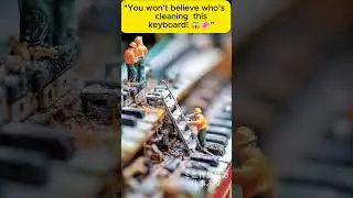 Mini Workers Cleaning a Keyboard 🧼⌨️ #aianimation #cookingvideo #minichefs