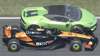 Oscar Piastri McLaren F1 2025 kontra Lamborghini Hurac&aacute;n EVO Spyder na torze Monza