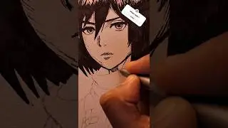 DAY 9 || Drawing mikasa #animedrawing #anime #mikasa #eren #aot #drawing