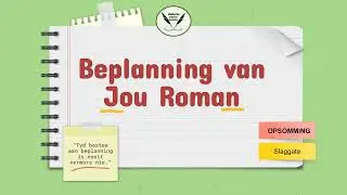 Beplanning vir die Skryf van 'n Roman: 1