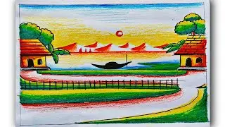Scenery drawing Easy and beautiful 