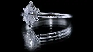 F&B Jewelry Showcase:  Custom Cut FAB 10x6mm HExagon Moissanite 6 Prong Solitaire Ring