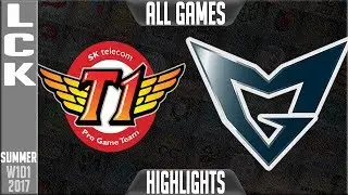 SKT vs SSG Highlights ALL GAMES - LCK Summer 2017 Highlights W1D2 - SKT T1 vs Samsung galaxy