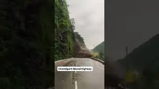 Landslide on Chandigarh-Manali Highway #landslide #shimla  #himachalpradesh #himachalnews #shorts
