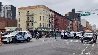 2 NYPD Cars Collide w/ Injuries in East Harlem - NYC
