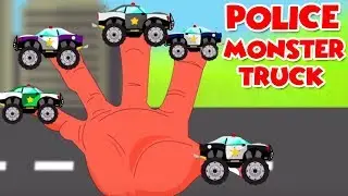 Monster Truck Videos | Police Monster Truck Finger Family | Car Videos | Monster Trucks For Children
